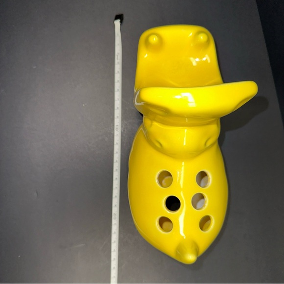 Vintage Ceramic Hippopotamus Toothbrush Holder Bright Yellow - Picture 6 of 7